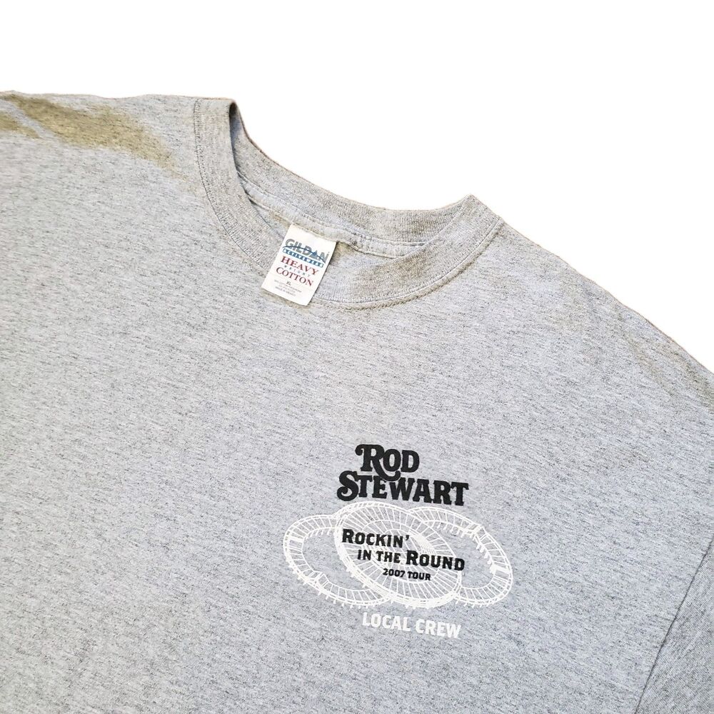 Vintage 2007 Rod Stewart Rockin' In The Round Size XL Local Crew Gray T-Shirt